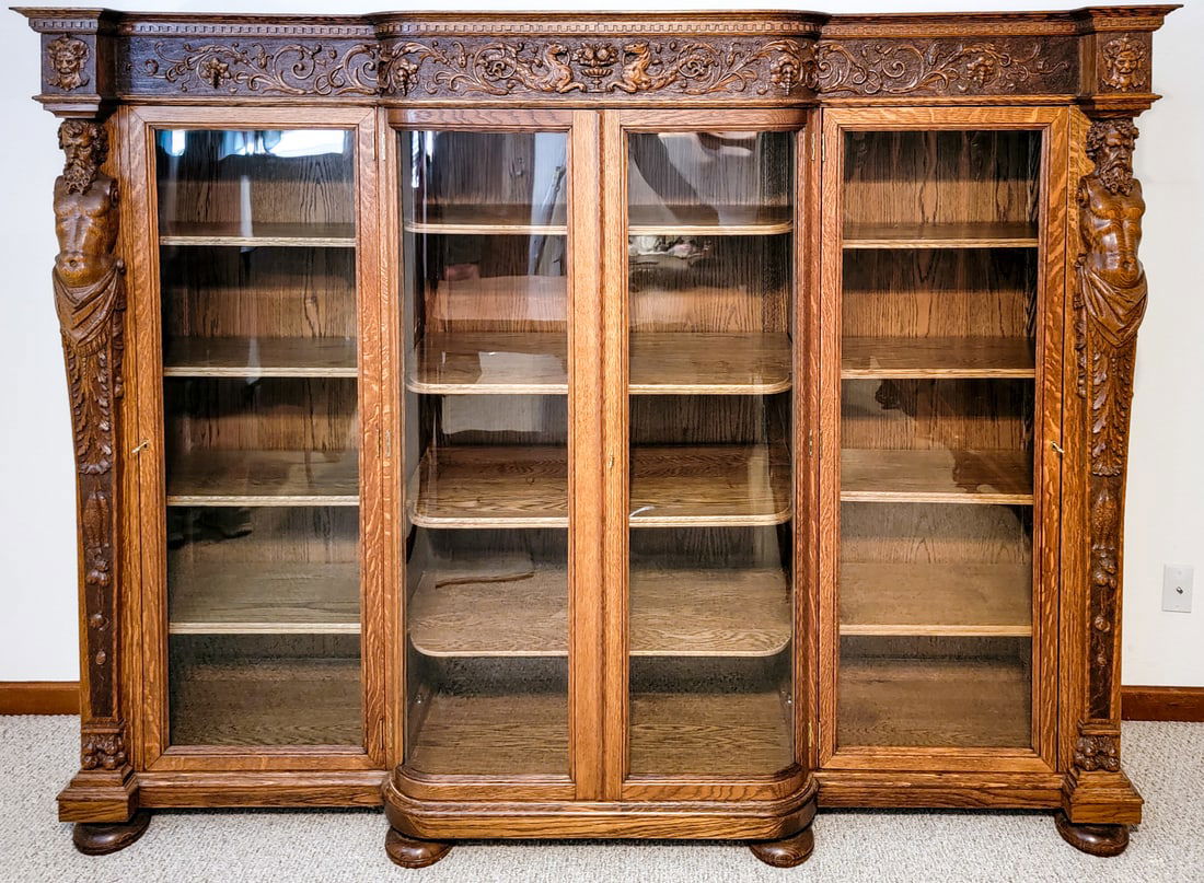 R.J. Horner & Co. Antique Oak Four Door Bookcase (1 of 20)