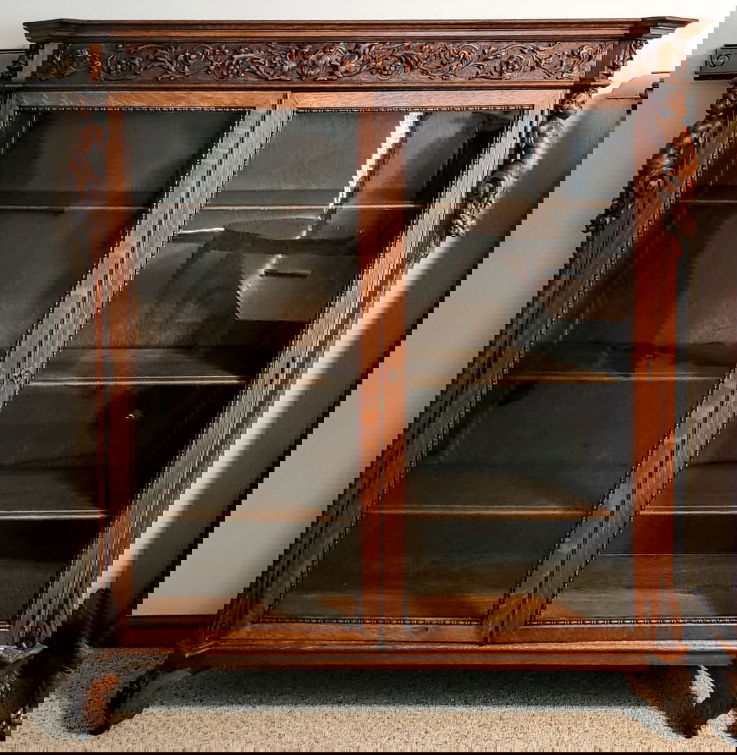 R.J. Horner Attributed Oak Two Door Bookcase (1 of 19)