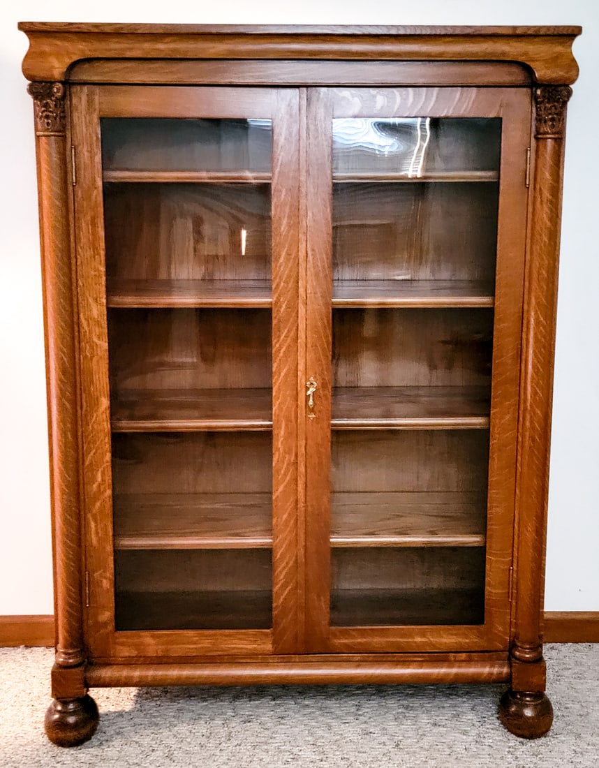 An Antique American Oak Bookcase-Two Doors (1 of 9)