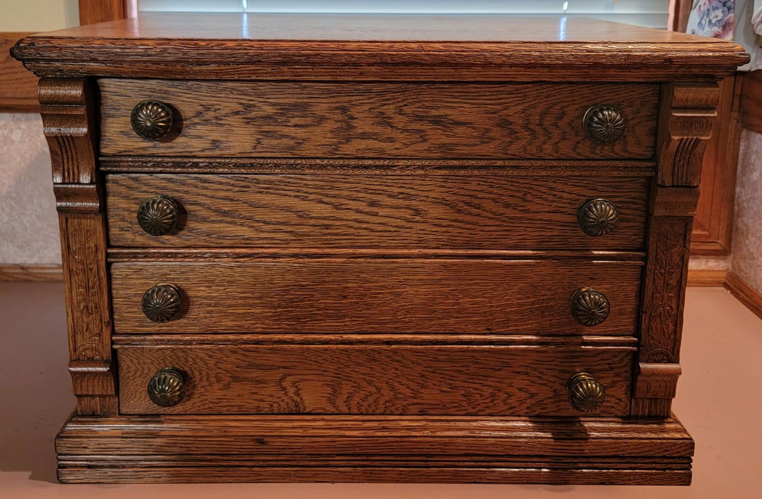 An Antique Oak Spool Cabinet (1 of 9)