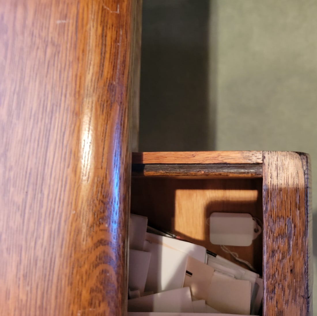 Antique Oak Library Table - 5