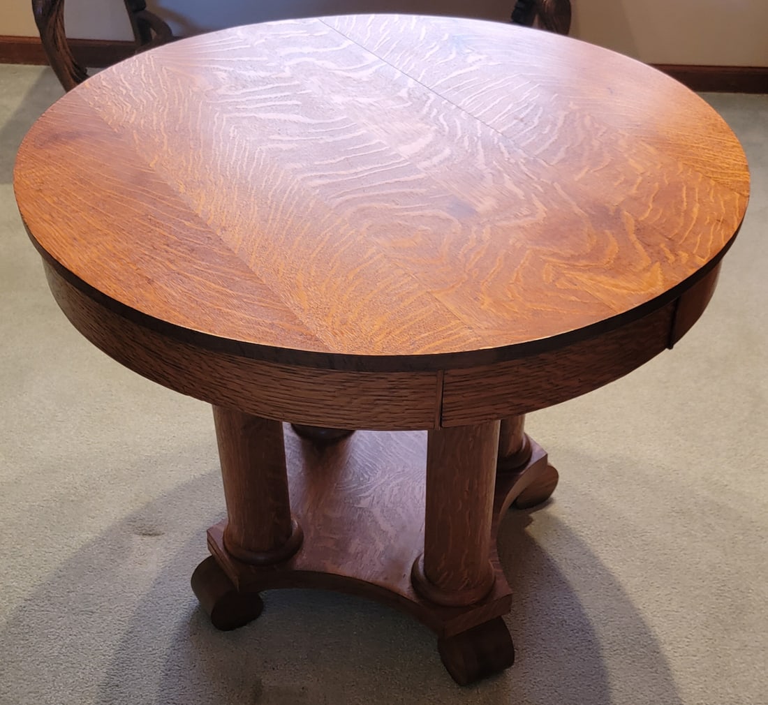 Antique Round Empire Style Lamp Table 29 x 36 in. (1 of 13)