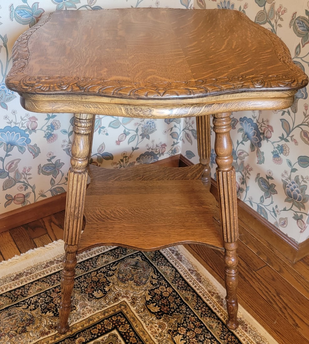 Antique Oak Lamp Stand (1 of 5)