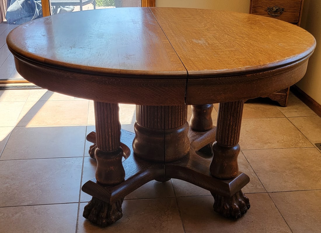 Antique Claw Foot Pedestal Dining Table (1 of 13)