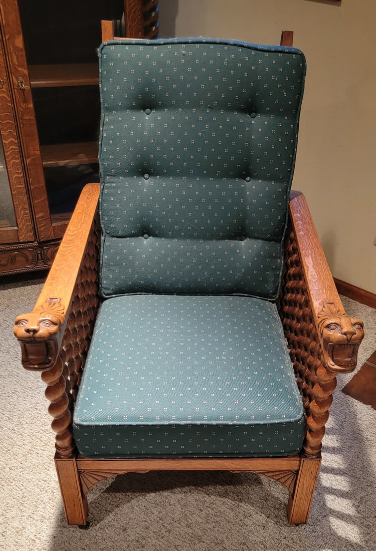Antique Oak Adjustable Armchair (1 of 13)