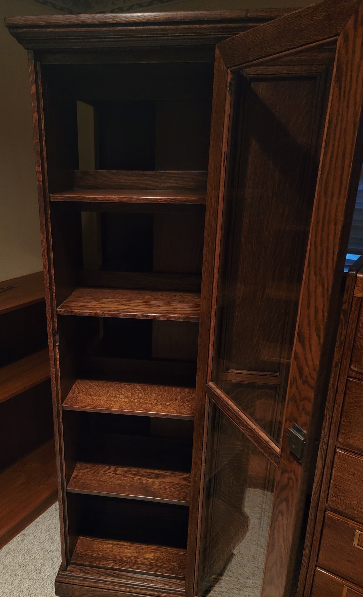 Solid Oak Fully Enclosed Revolving Bookcase - 10