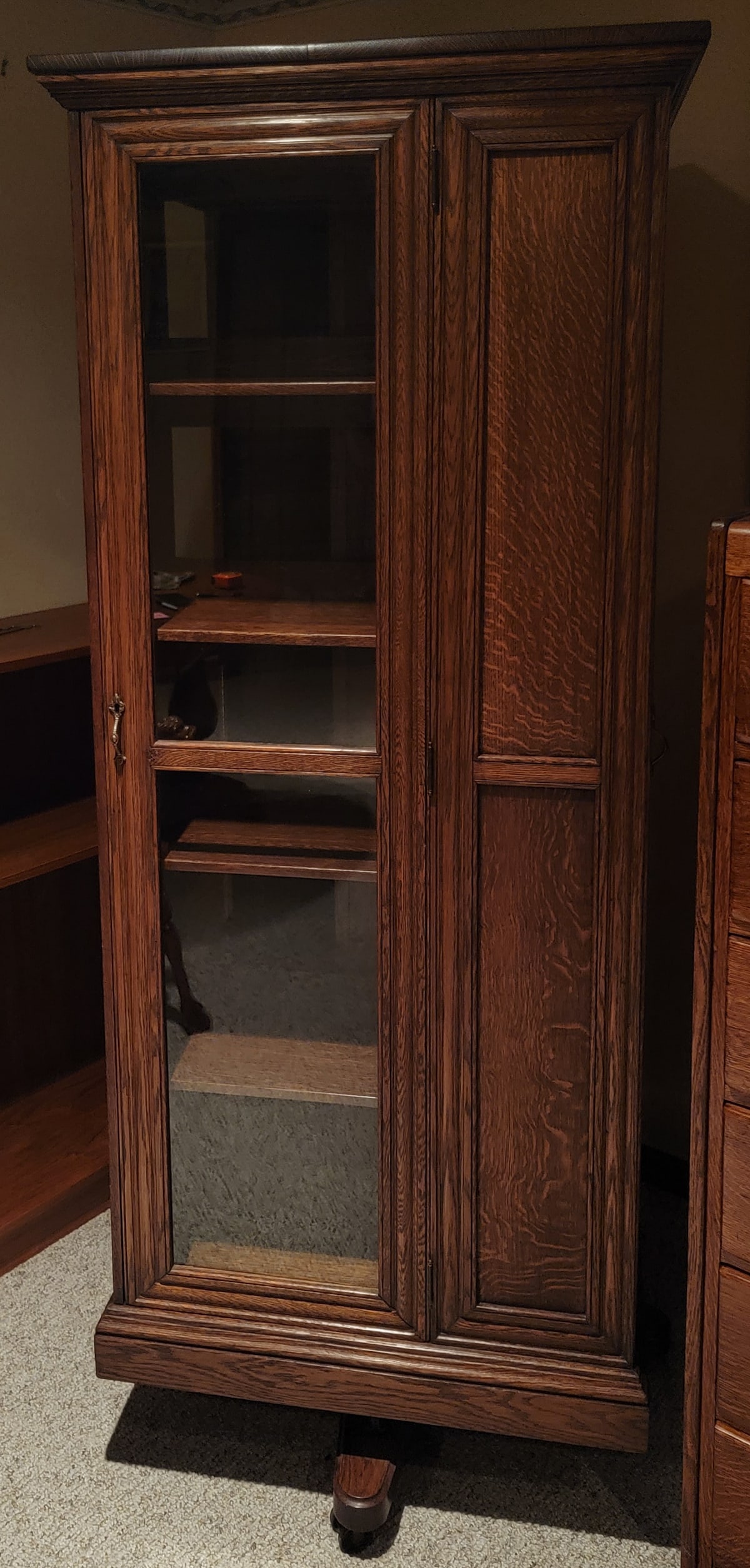 Solid Oak Fully Enclosed Revolving Bookcase (1 of 14)