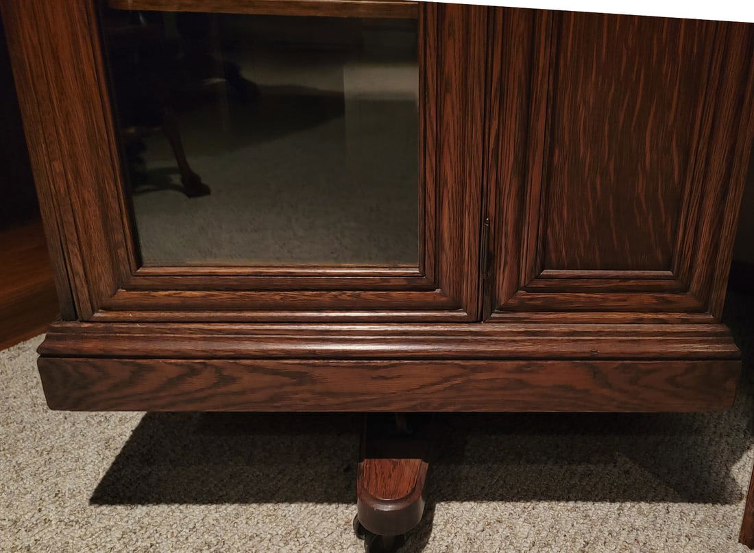 Solid Oak Fully Enclosed Revolving Bookcase - 9