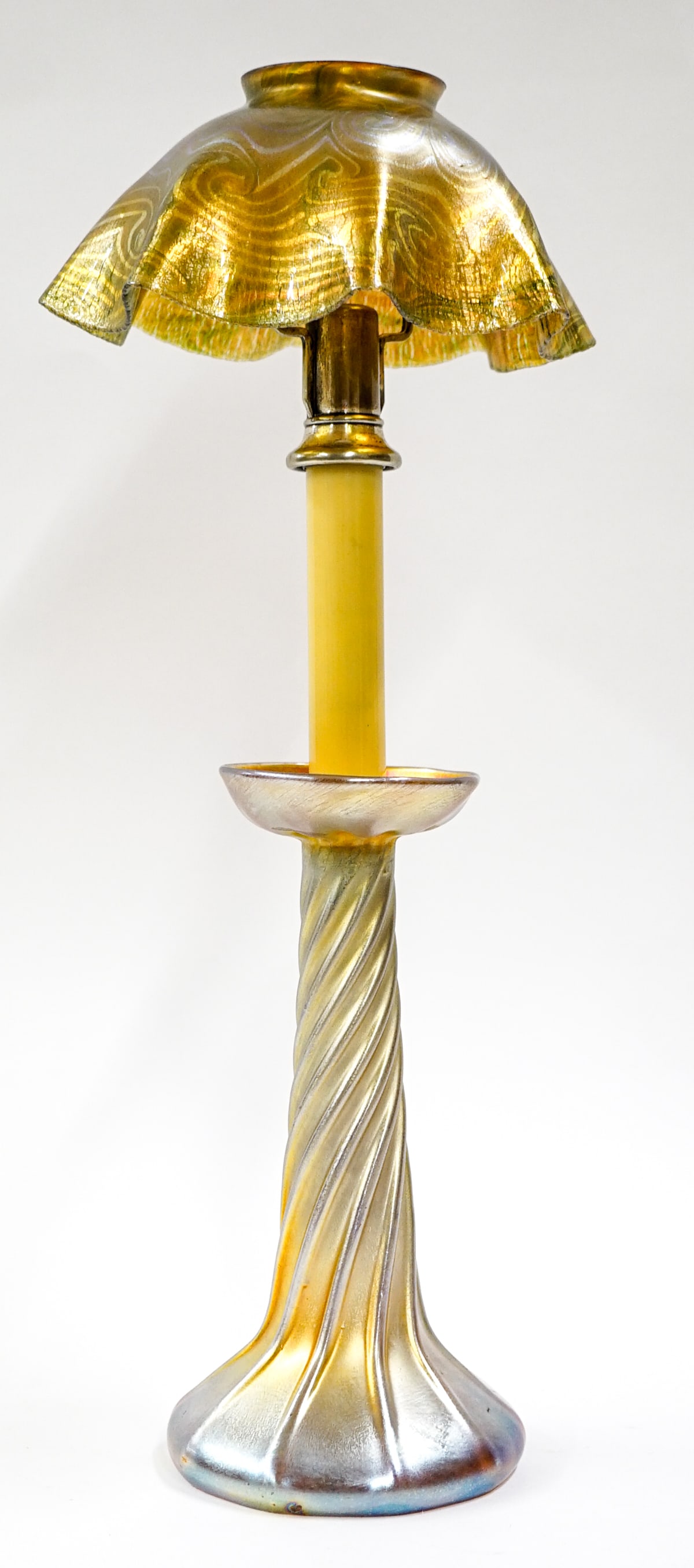 Louis Comfort Tiffany Art Glass Candle Lamp (1 of 8)