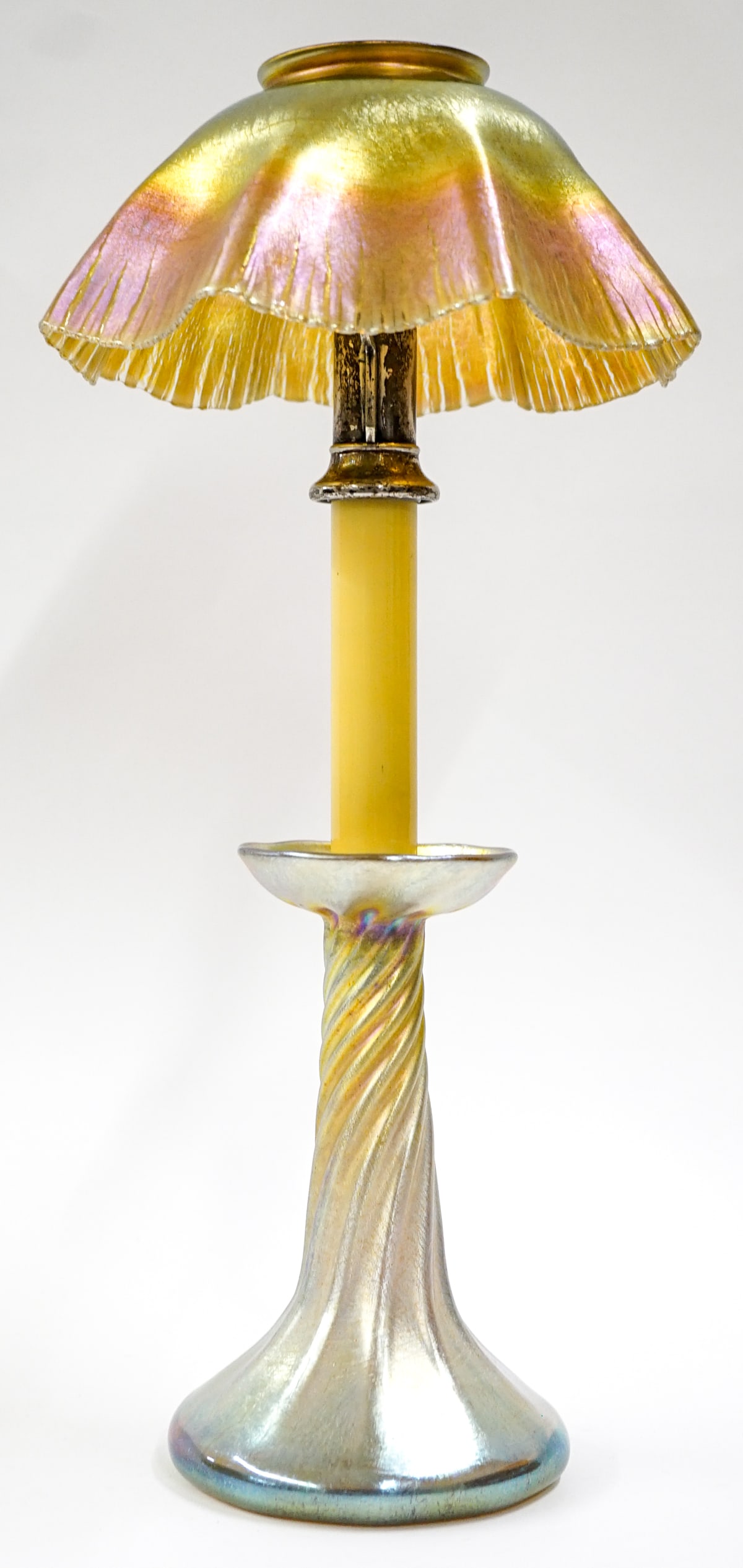 Louis Comfort Tiffany Art Glass Candle Lamp. (1 of 9)