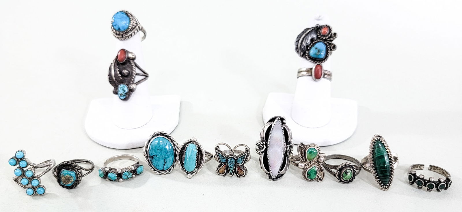 A Group of Vintage Navajo, Southwestern Rings (1 of 2)