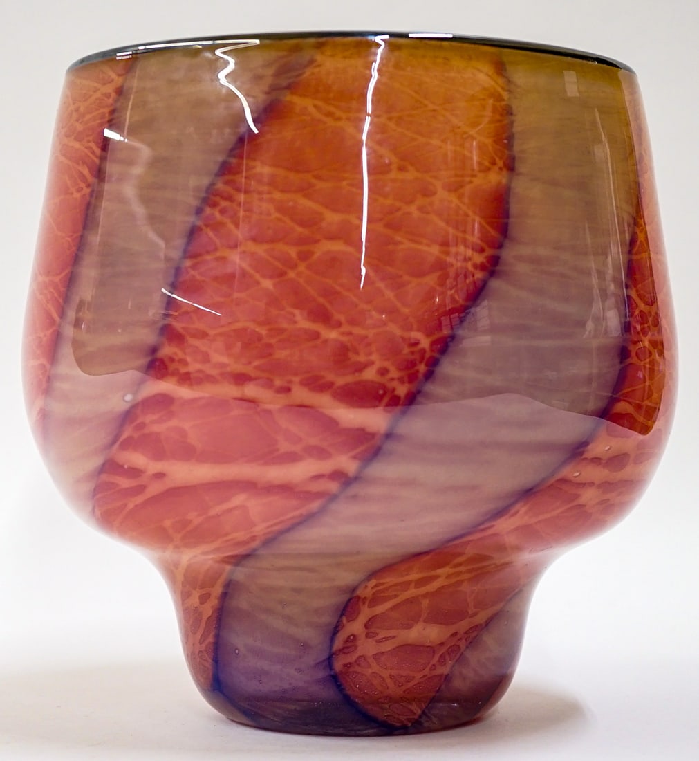 LARGE Tom Philabaum Art Glass Vessel 7.5 in. (1 of 6)