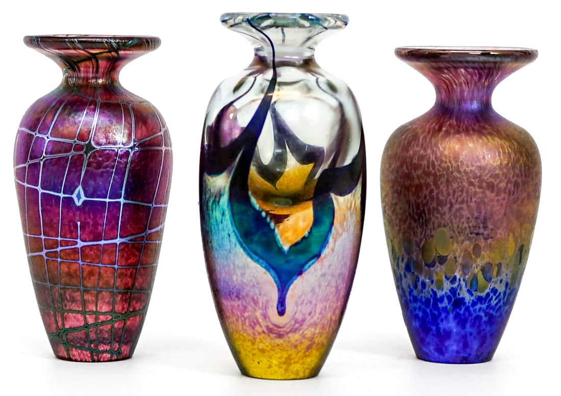 Robert Held (3) Art Glass Cabinet Vases (1 of 4)