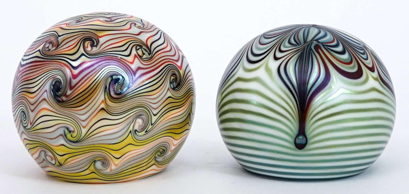 Artist Signed (2) Art Glass Paperweights (1 of 6)