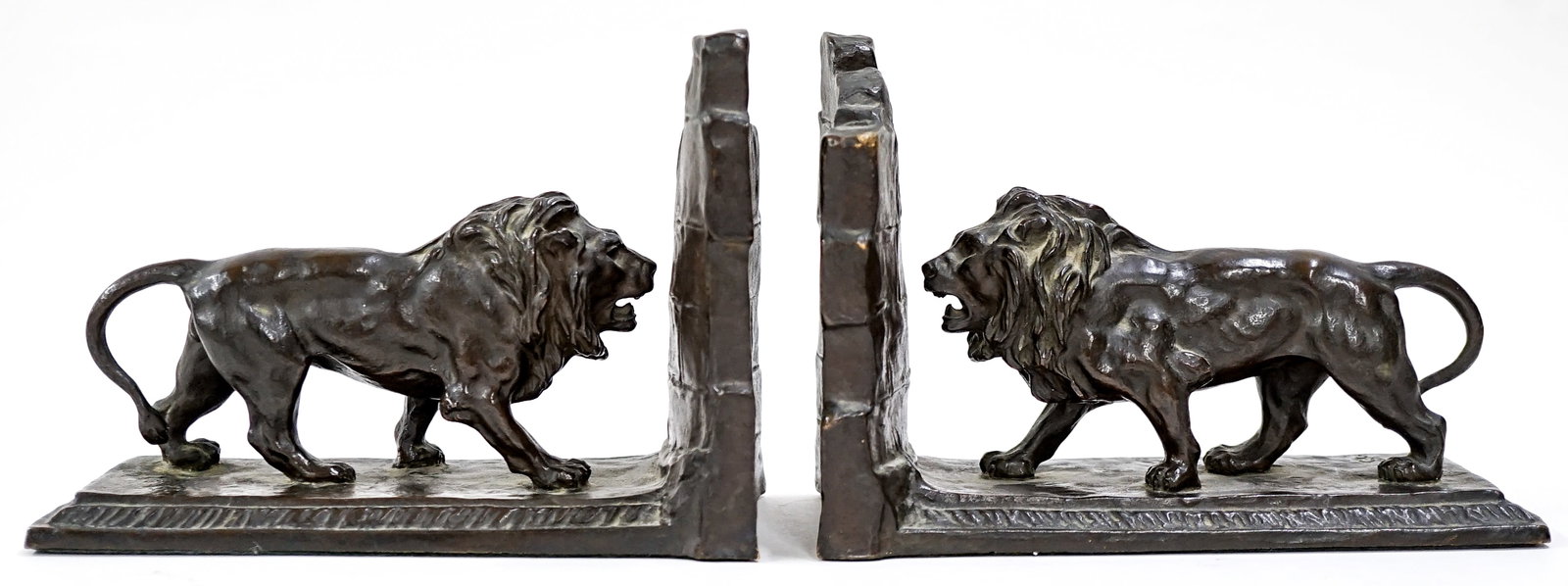 Alfred Barye RARE Antique Bronze Lion Bookends (1 of 7)