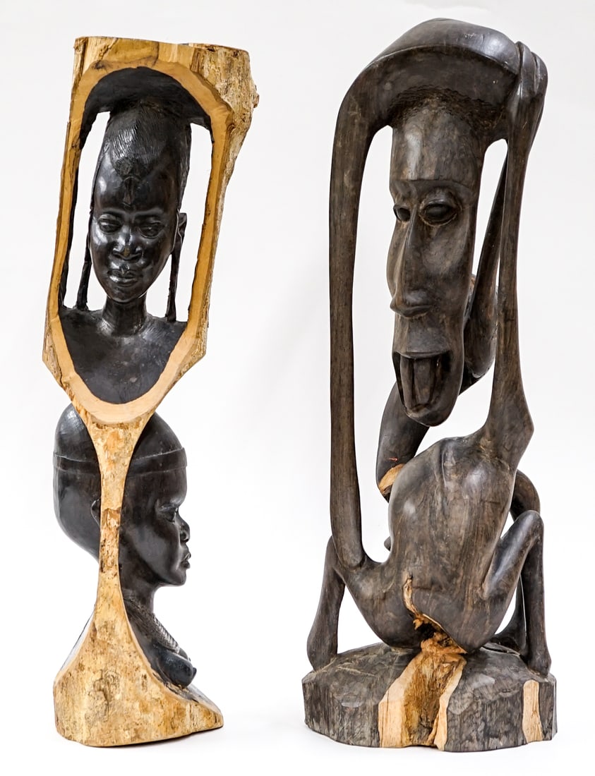 Makande Ebony Carvings (Africa) Pair Wood Carvings (1 of 5)