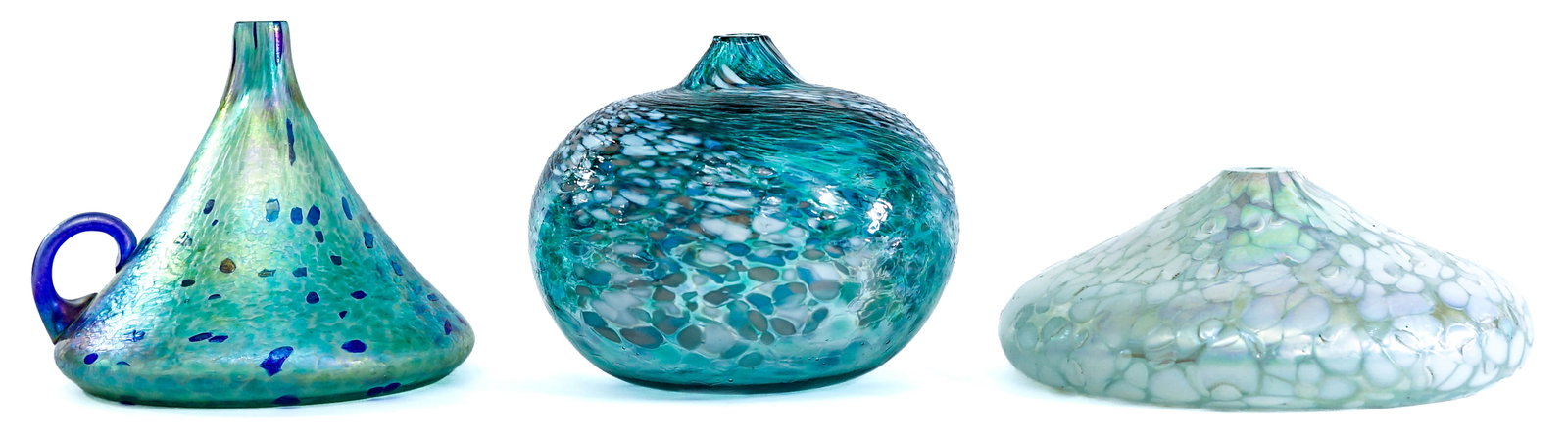 Studio Art Glass (3) Oil Lamps (1 of 4)