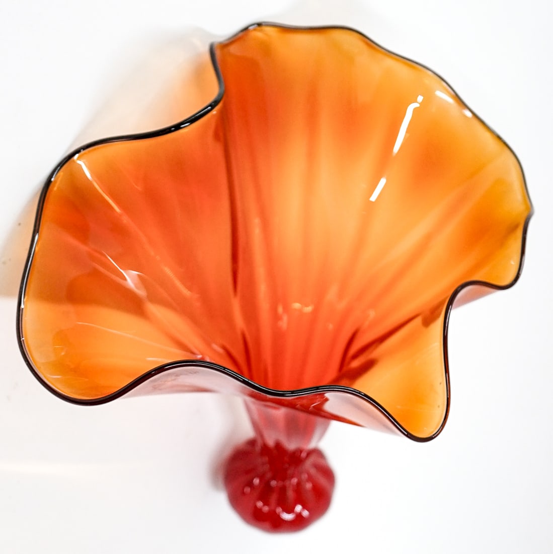 A Signed Art Glass Floral Sculpture (1 of 5)