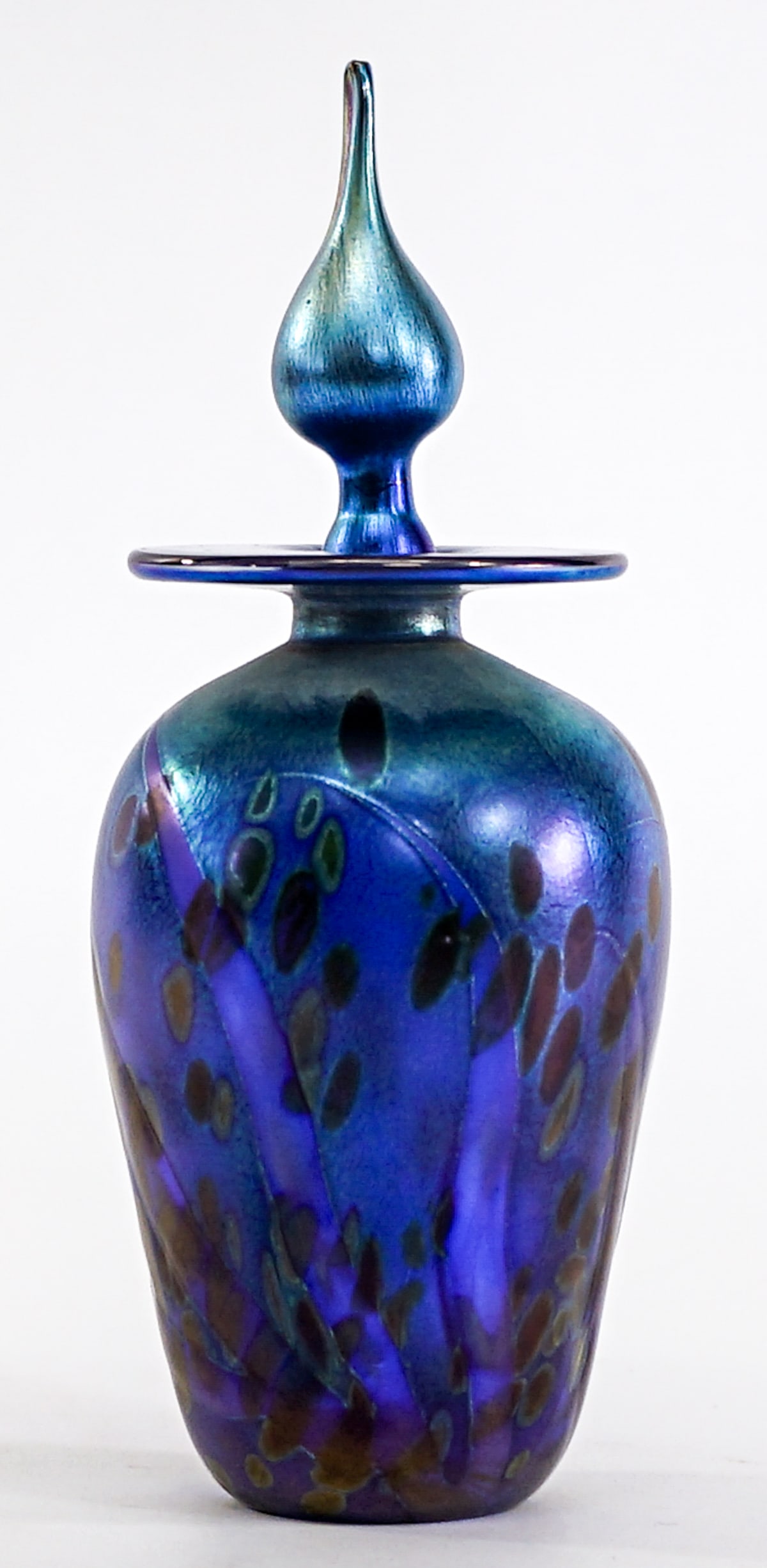 Art Glass Perfume Bottle 7IN With Stopper (1 of 5)