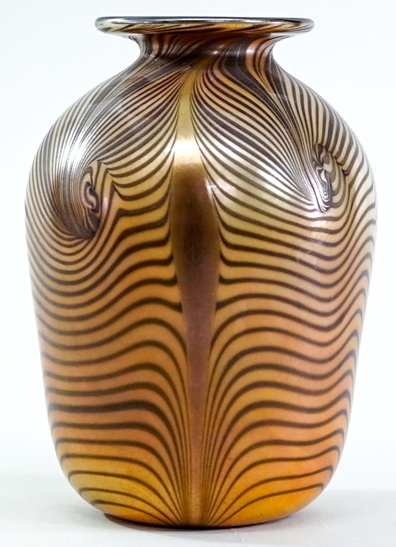 Orient and Flume Pulled Feather 6.5IN Vase (1 of 5)