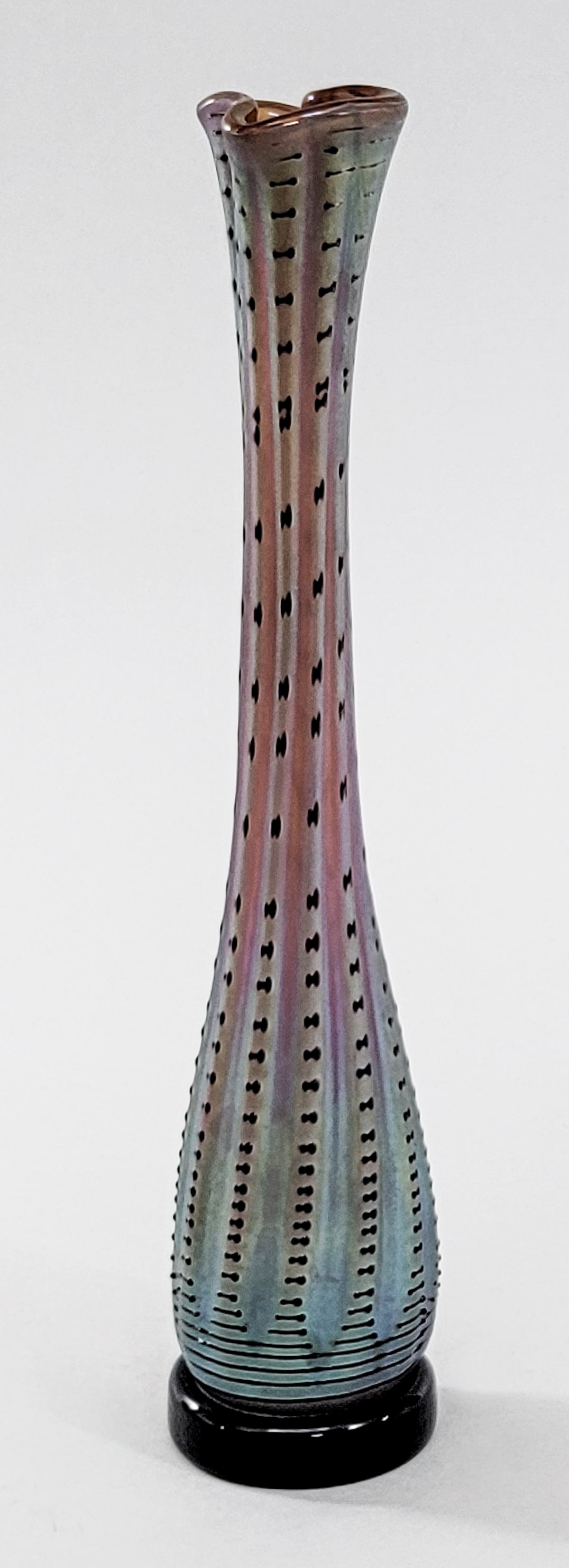 Craig Zweifel Art Glass 10IN Iridescent Bud Vase (1 of 4)