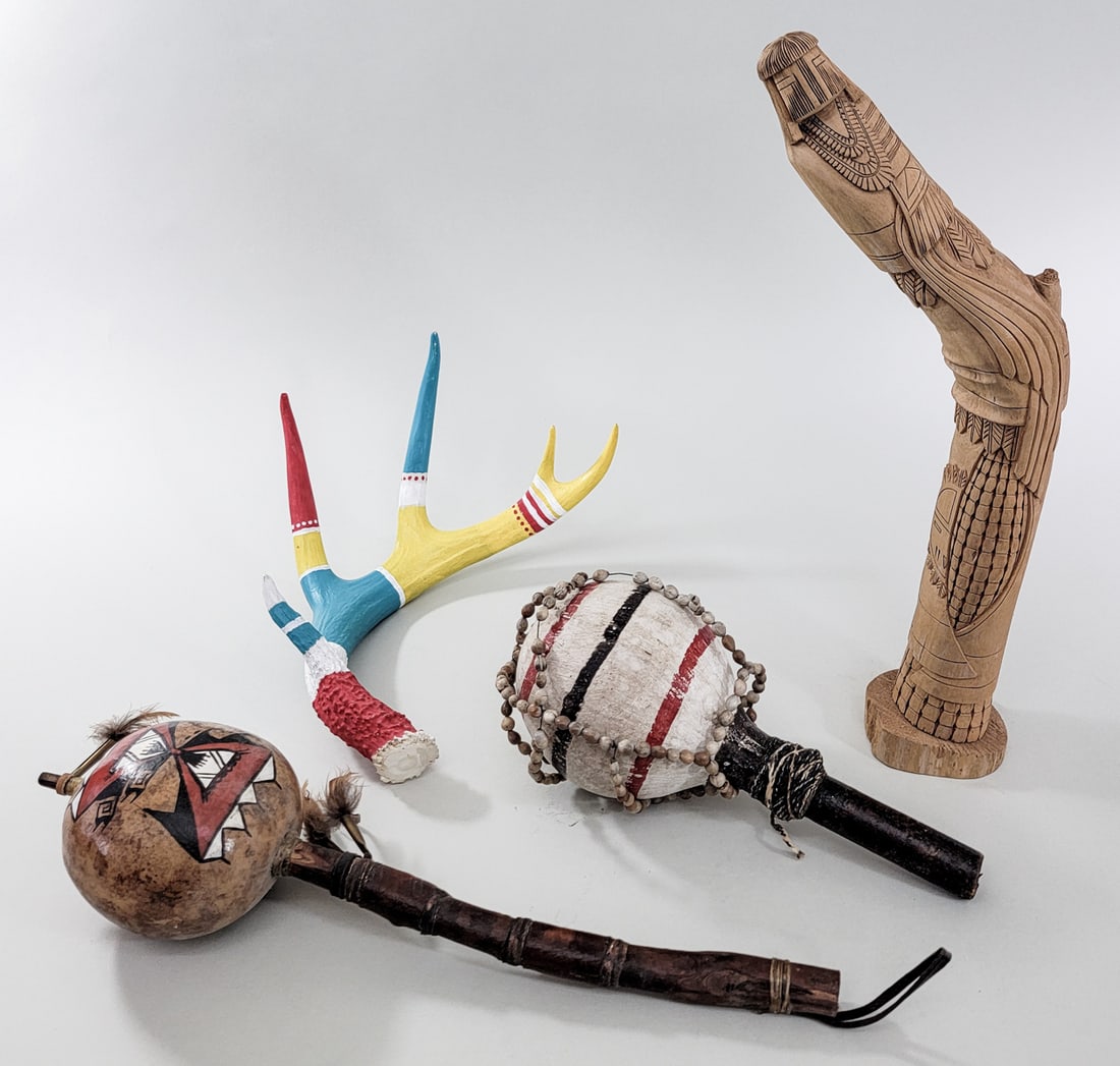 Native American Style (4) Rattle, Kachina (1 of 3)