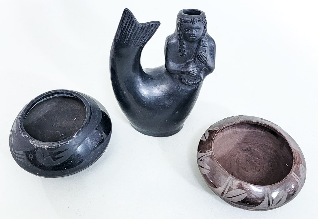 Pottery (3) Pieces [Blackware] - 2