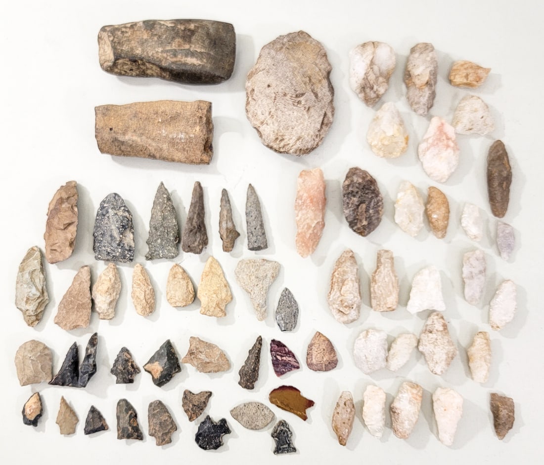 Stone Club Heads, Arrowheads, Artifacts (1 of 3)