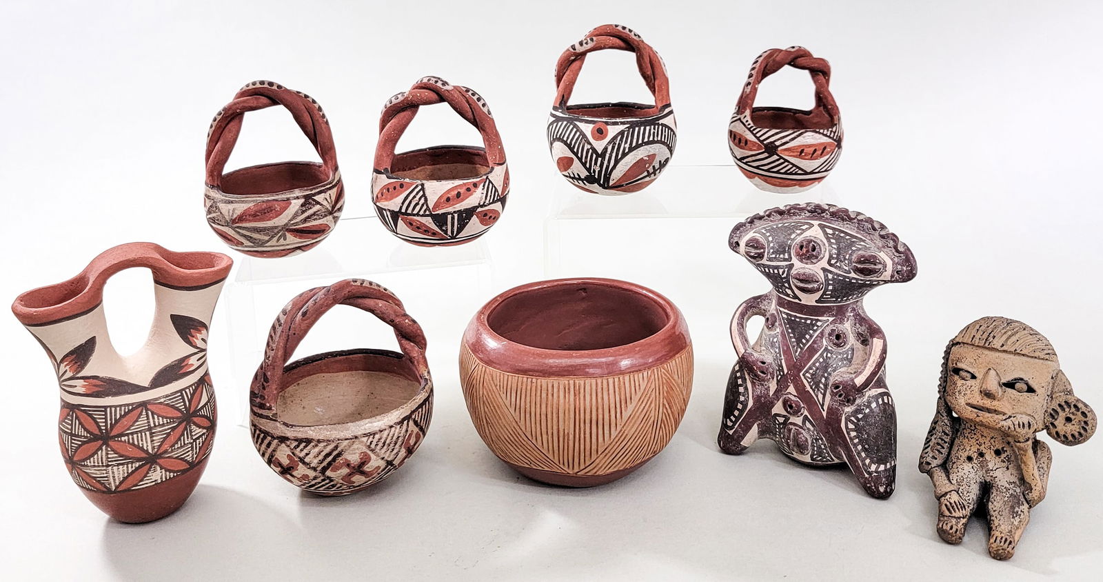 Native American (9) Small Pottery Pieces (1 of 4)
