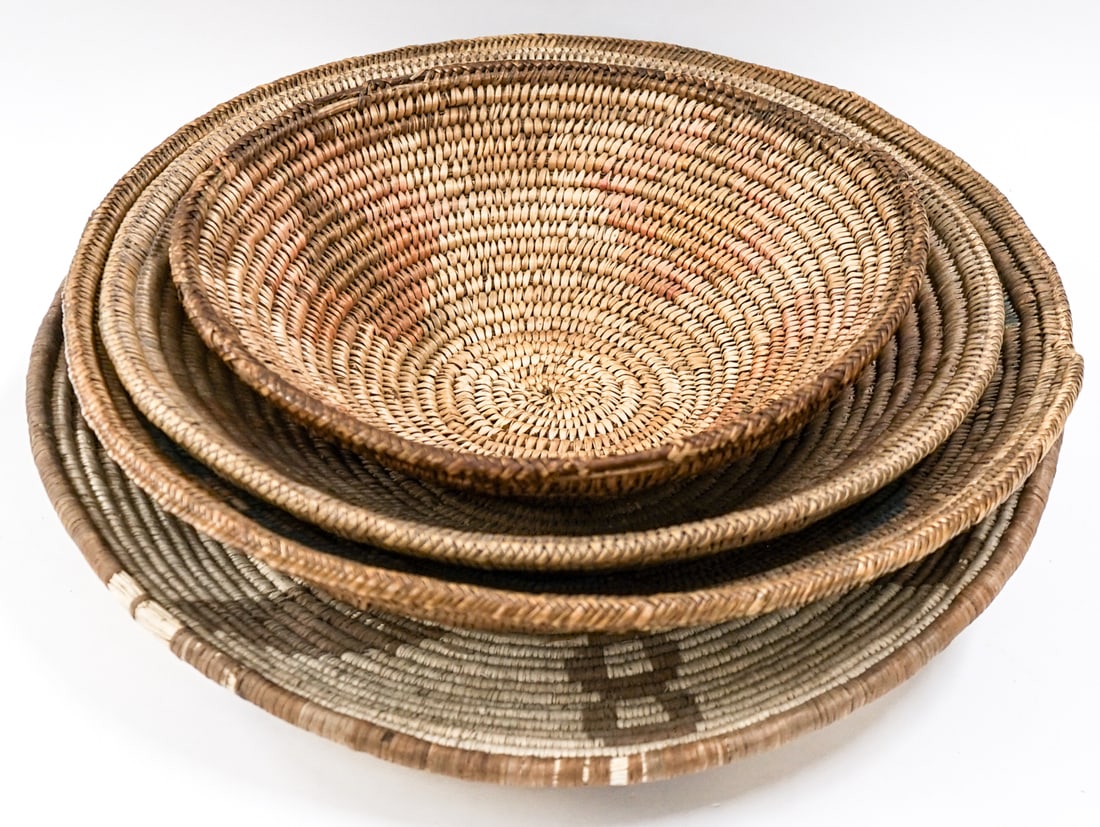 Four Large Coiled Handwoven Baskets (1 of 6)