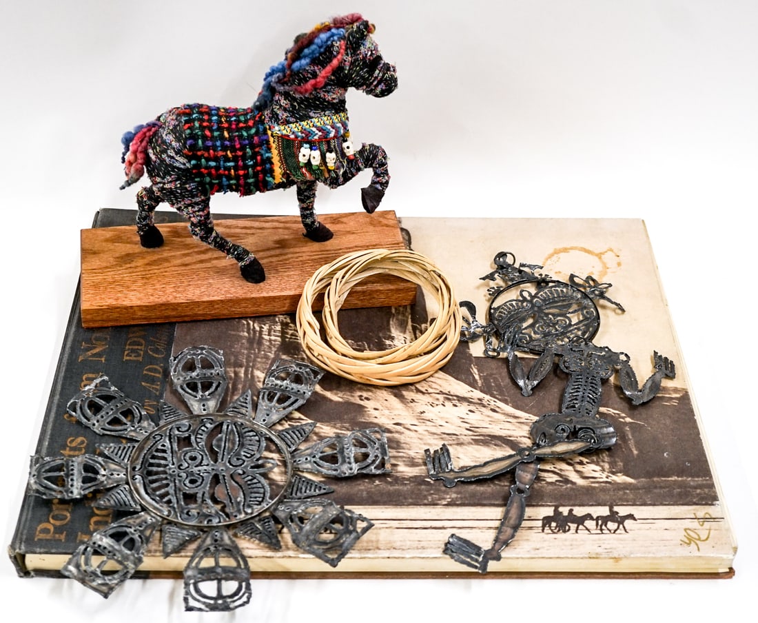 Edward Curtis Book, Barbara Morrison Horse: For shipping purposes the lot measures 18 x 15 x 9 inches. The absence of a condition report does not imply that the lot is in perfect condition or completely free from wear and tear, imperfections, o