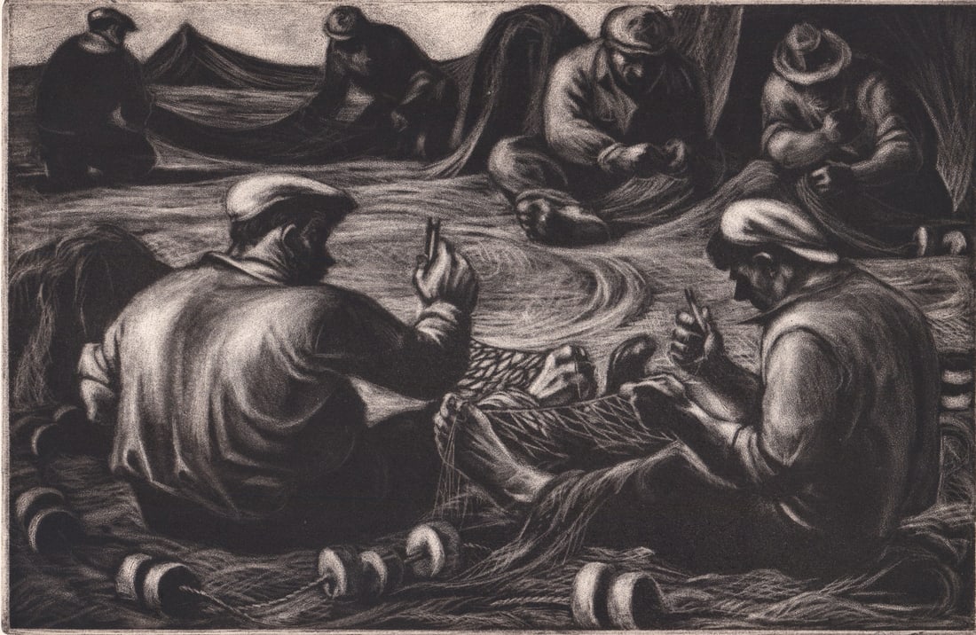 Robert Von Neumann SIGNED Etching [6 Net Menders] (1 of 5)