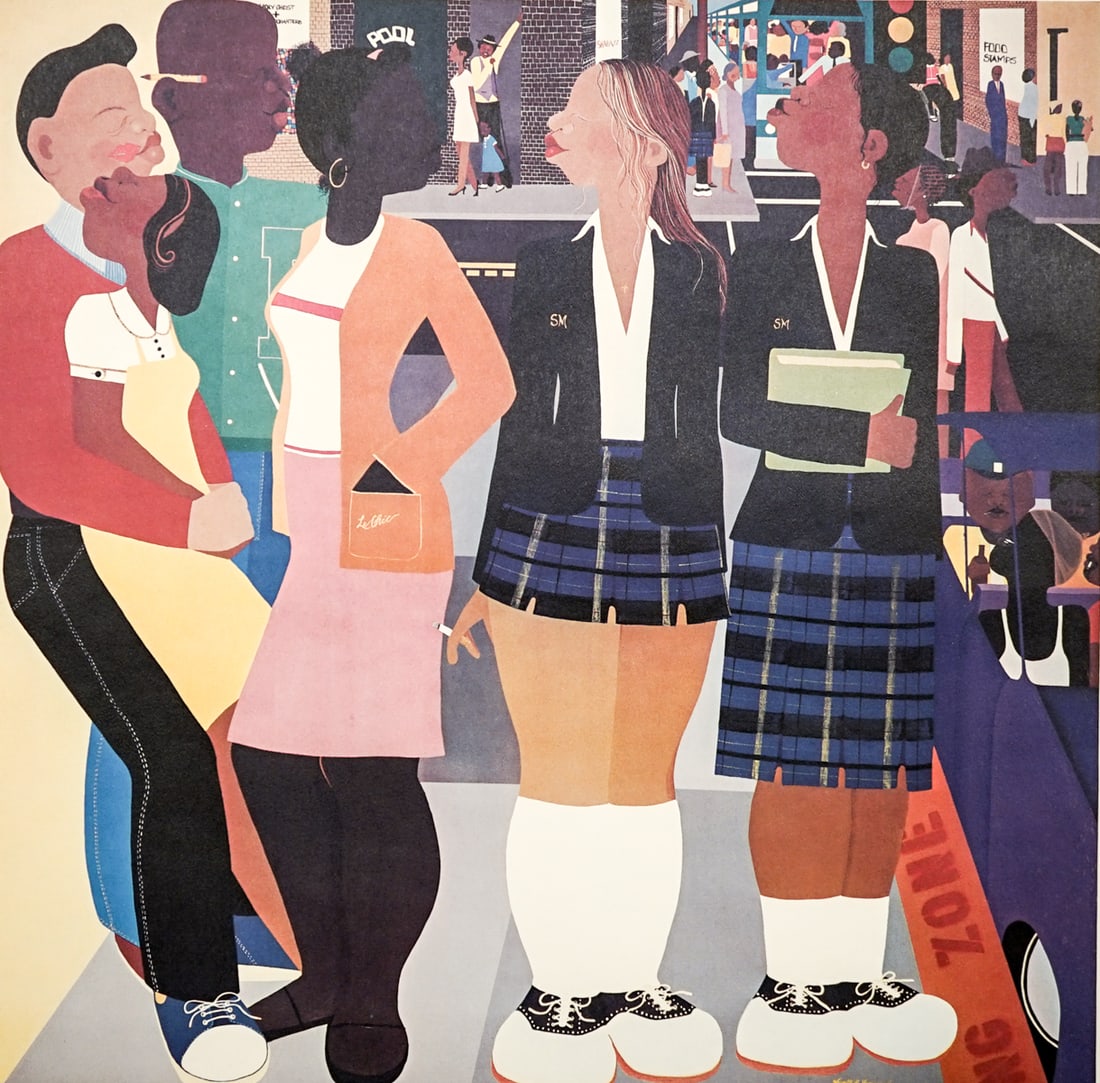 Varnette Honeywood Authentic Pencil Signed Litho: Varnette Honeywood Authentic Pencil Signed Lithograph [Rap Street]. Measures 25 x 25 inches sheet size. For shipping purposes measures 25 x 25 x .5 inches. Excellent condition. Unframed, loose and not