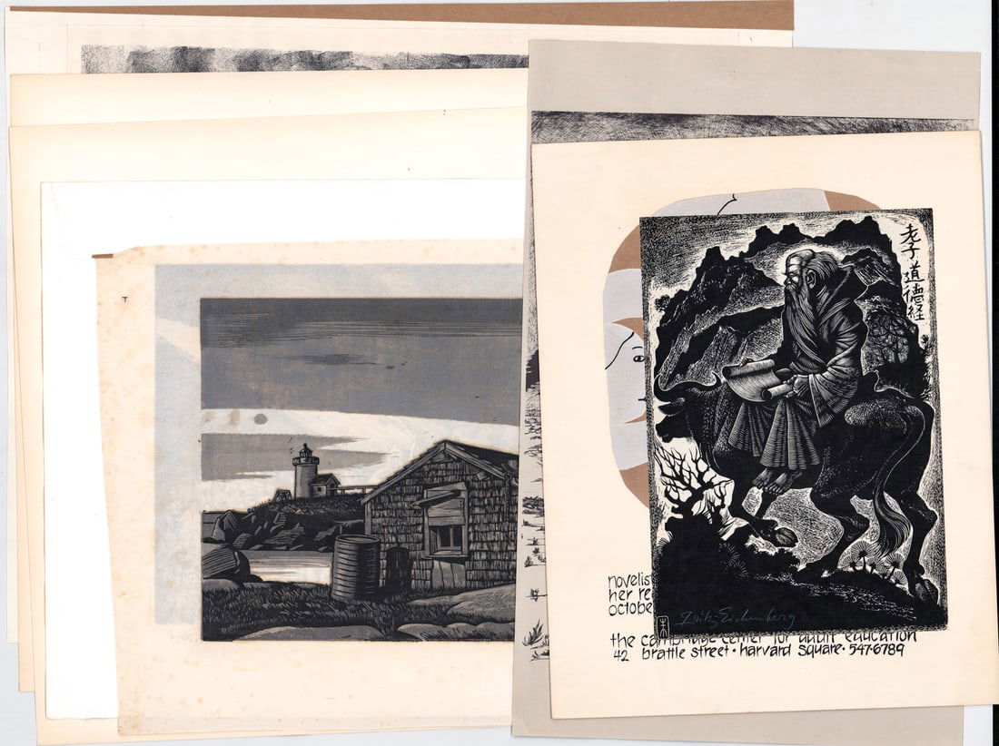 Vintage (8) Prints / Poster [O'Higgins; Zalce]: Eight (8) vintage prints. Many artist signed. Include: Pablo O'Higgins; Alfredo Zalce; Dennis Gould; Fritz Eichenberg; Thurman Horse; Michael Biddle and others. Sheets measure up to 16 x 19.25 in.