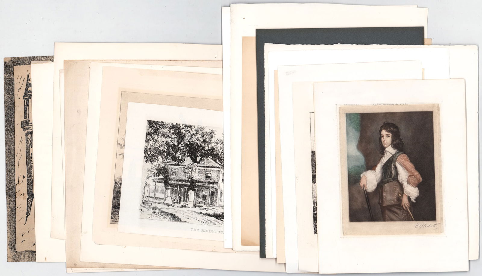 Prints (24) Various Artists [Many Signed}: Twenty-four (24) prints by various artists. Many pencil signed. Measure 6 to 11.5 in. x 6.75 to 13 in. Lot measures 11 x 14 x .5 in. for shipping purposes only. The absence of a condition report does