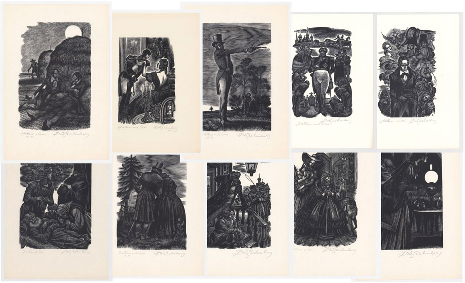 Lot of Ten [10] Fritz Eichenberg Engravings (1 of 11)