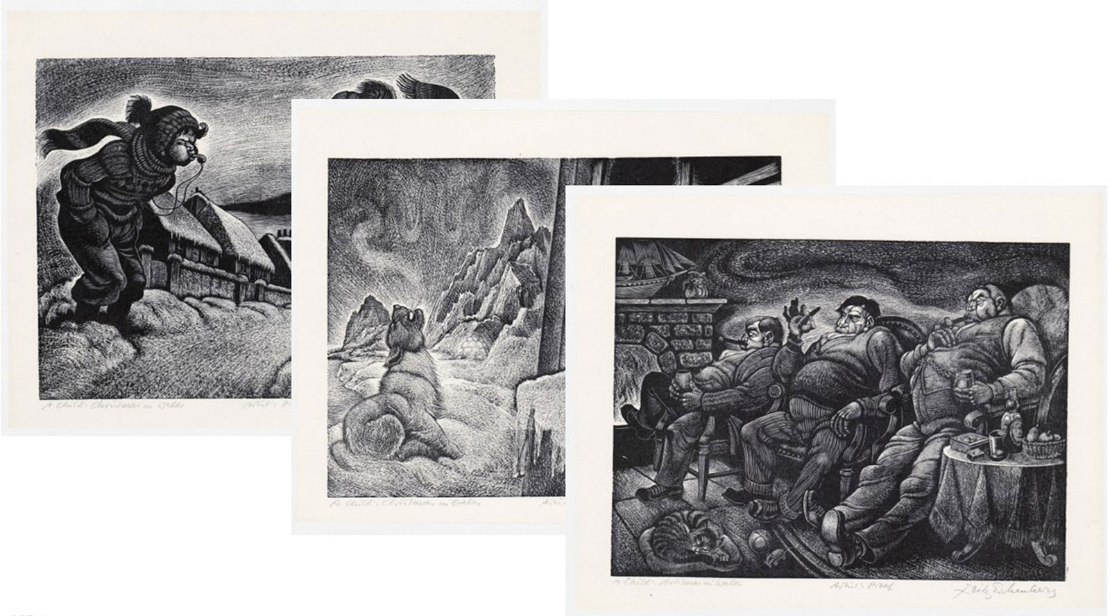Lot of Three [3] Fritz Eichenberg Engravings (1 of 4)