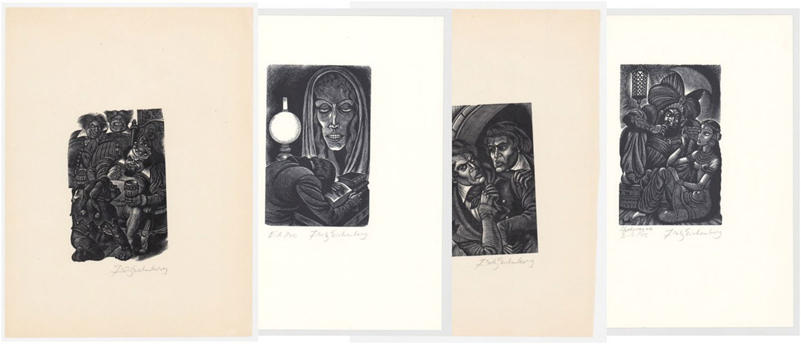 Lot of Four [4] Fritz Eichenberg Engravings (1 of 5)