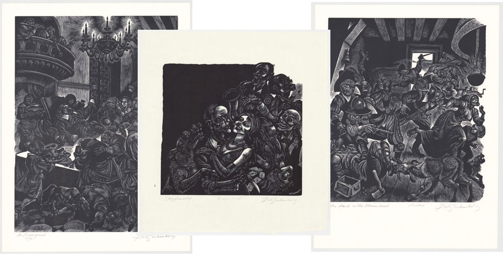 Lot of Three [3] Fritz Eichenberg Engravings (1 of 4)