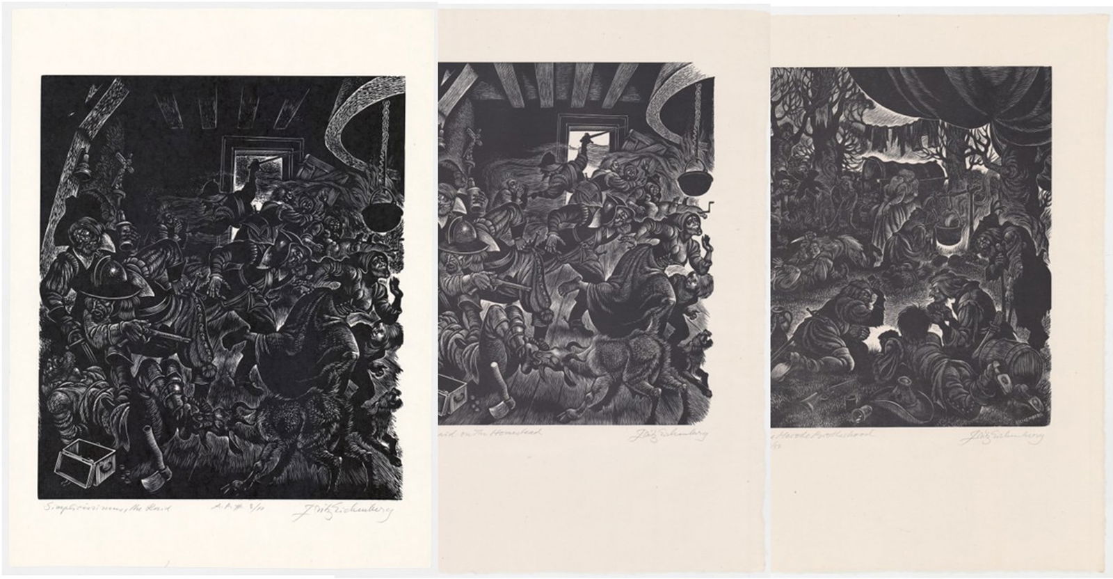 Lot of Three [3] Fritz Eichenberg Engravings (1 of 4)
