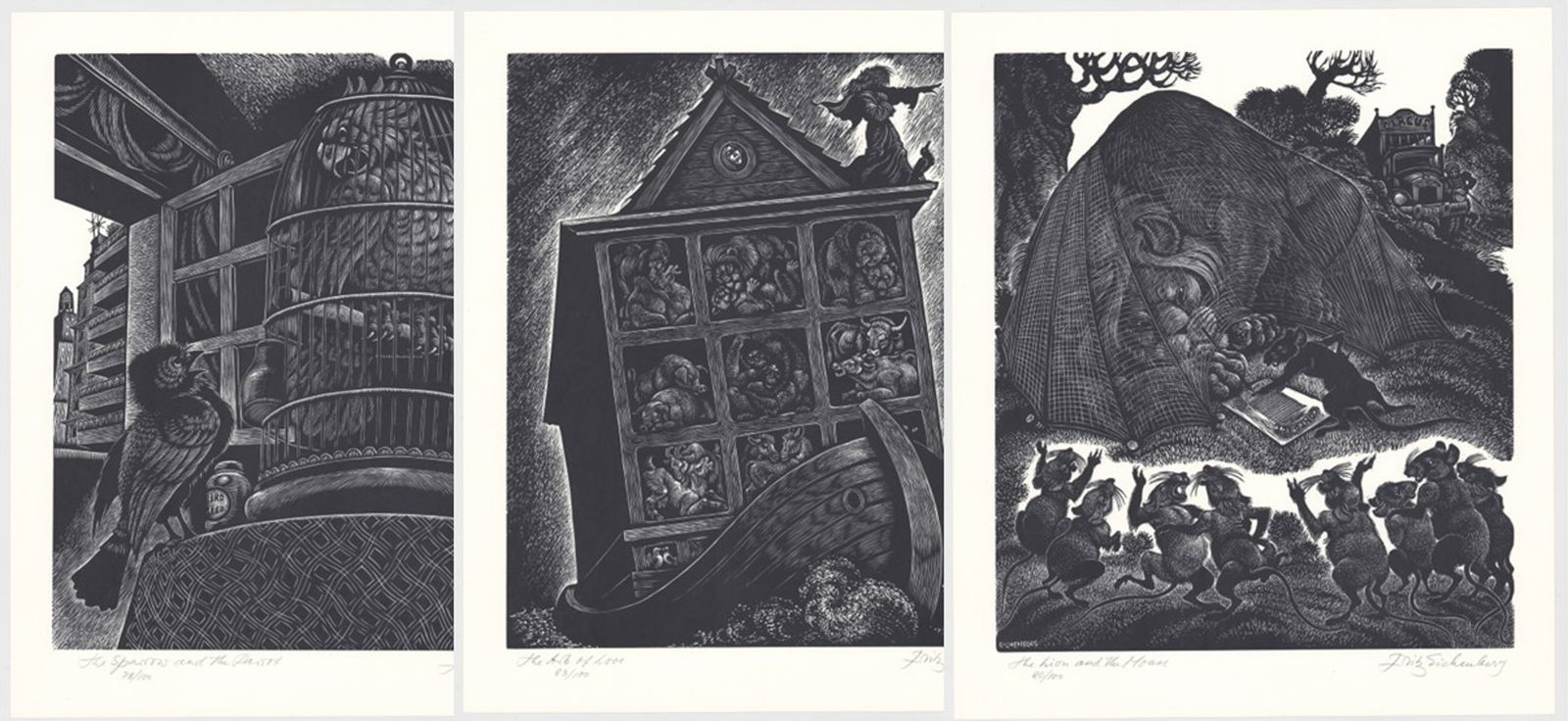 Lot of Three [3] Fritz Eichenberg Engravings (1 of 4)