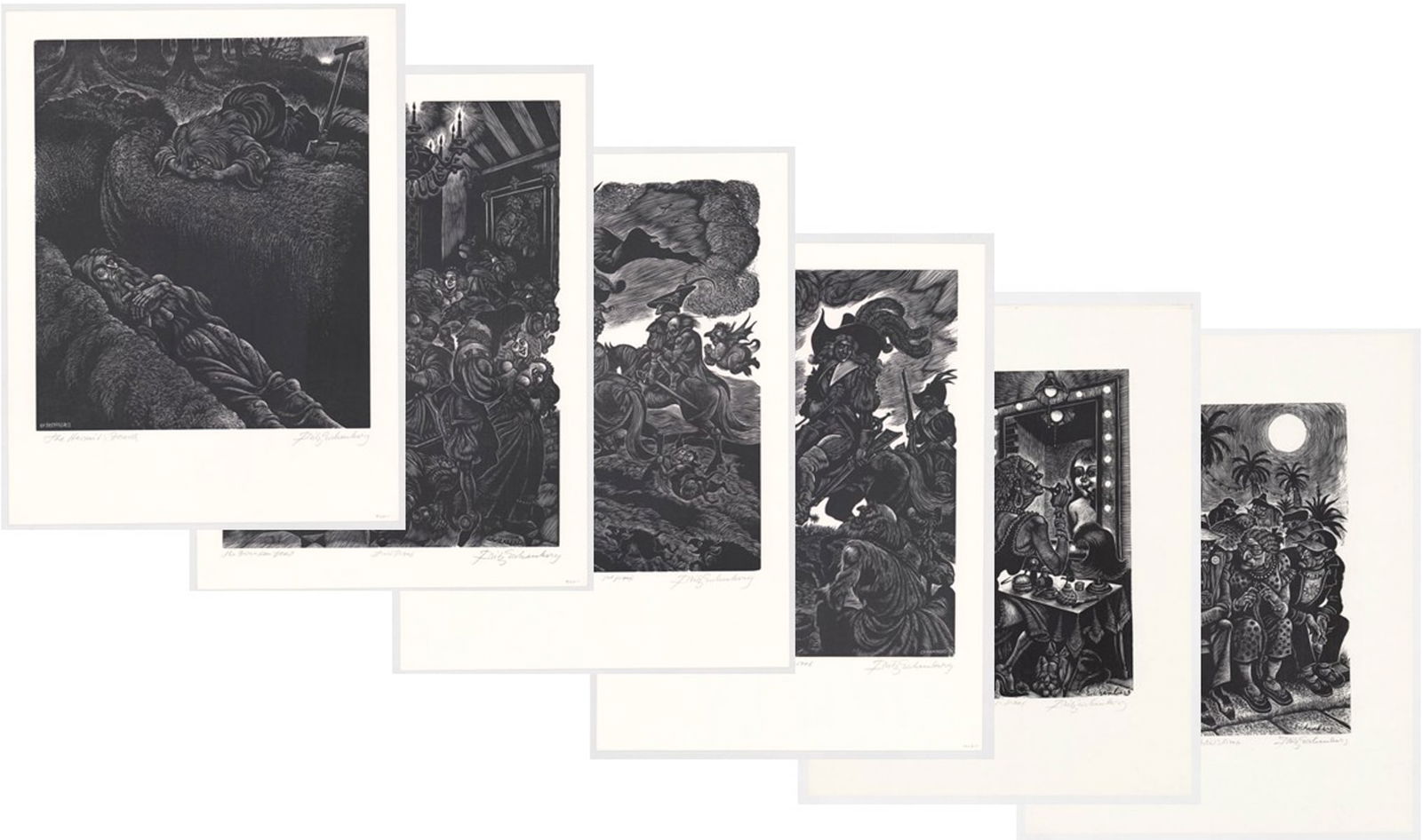 Lot of Six [6] Fritz Eichenberg Engravings (1 of 7)