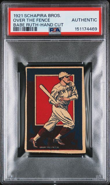 1921 SCHAPIRA BROS. BABE RUTH-HAND CUT OVER THE FT: 1921 SCHAPIRA BROS. BABE RUTH-HAND CUT OVER THE FENCE BABE RUTH-HAND CUT #151174469. PSA Authentic. For shipping purposes measures 4 x 3 x 1 inches. The absence of a condition report does not imply th