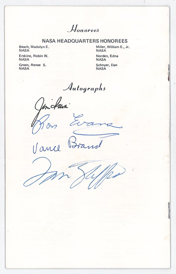 Apollo Members Autographed Program BAS LOA - 2