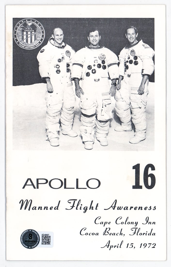 Apollo Members Autographed Program BAS LOA - 3