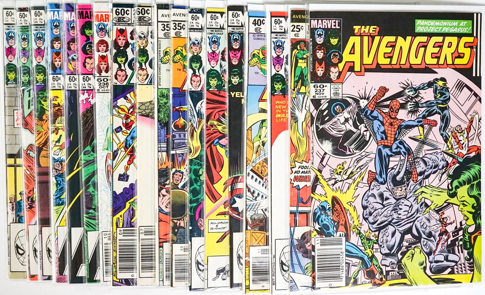 Avengers Vintage Comic Books (18): Avengers Vintage Comic Books. Mixed condition. Measures 15 x 11 x 3 inches for shipping purposes. The absence of a condition report does not imply that the lot is in perfect condition or completely fr