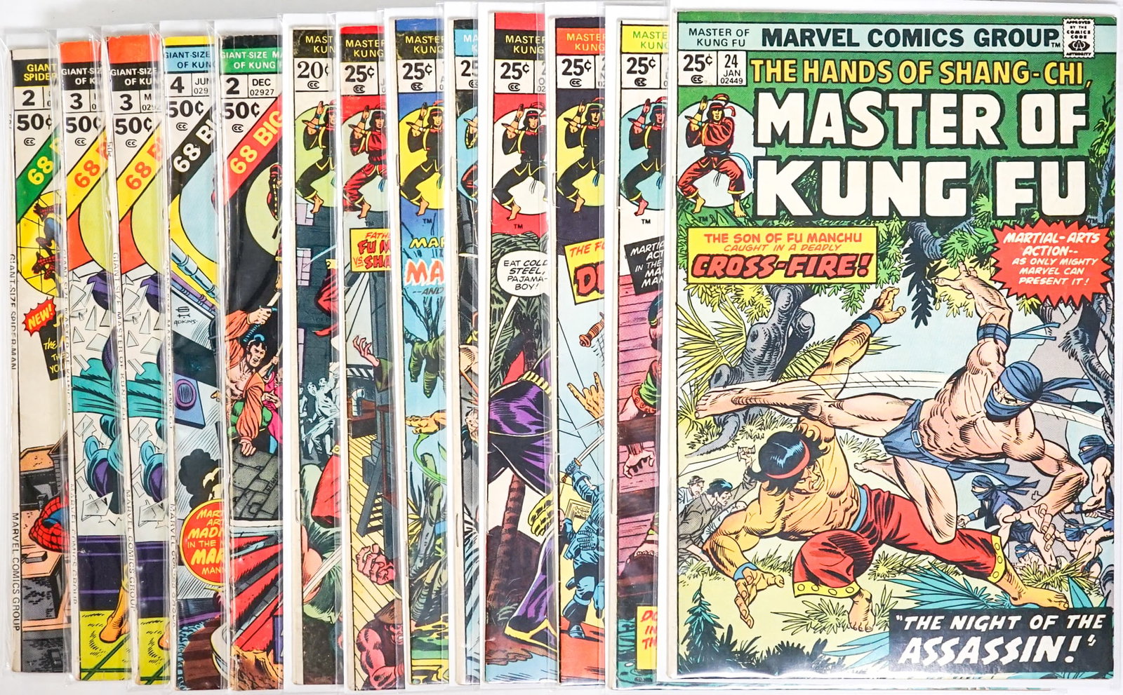 Marvel Giant-Size, Master of Kung Fu Comics (13): Marvel Giant-Size, Master of Kung Fu Comic Books (13). Mixed condition. Measures 15 x 11 x 3 inches for shipping purposes. The absence of a condition report does not imply that the lot is in perfect c