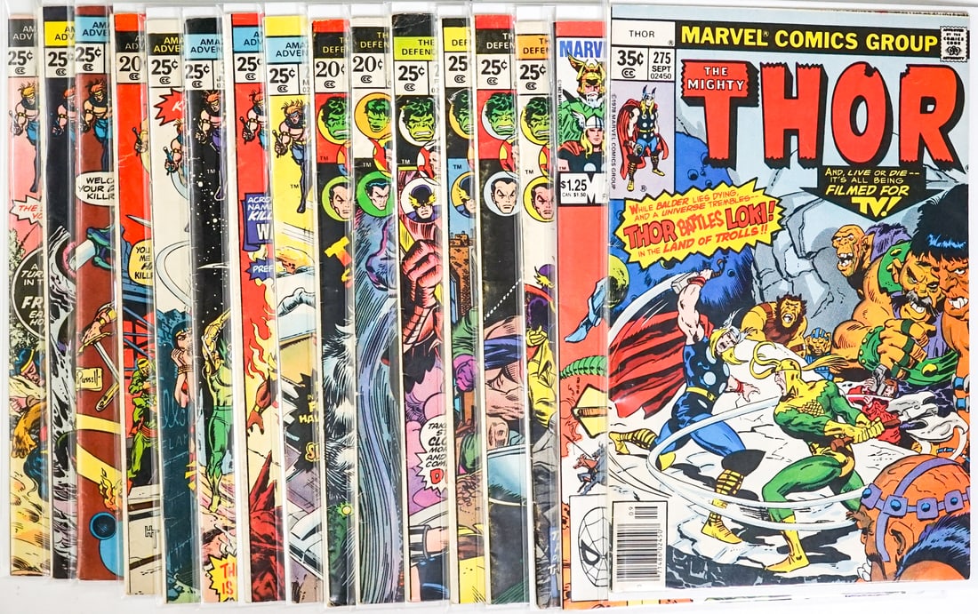 Marvel Vintage Comic Books (16): Mixed condition. Measures 15 x 11 x 3 inches for shipping purposes. The absence of a condition report does not imply that the lot is in perfect condition or completely free from wear and tear, imperfe