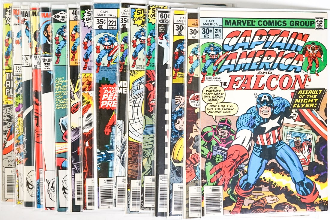 [Marvel] Captain America Comic Books (16): Mixed condition. Measures 15 x 11 x 3 inches for shipping purposes. The absence of a condition report does not imply that the lot is in perfect condition or completely free from wear and tear, imperfe
