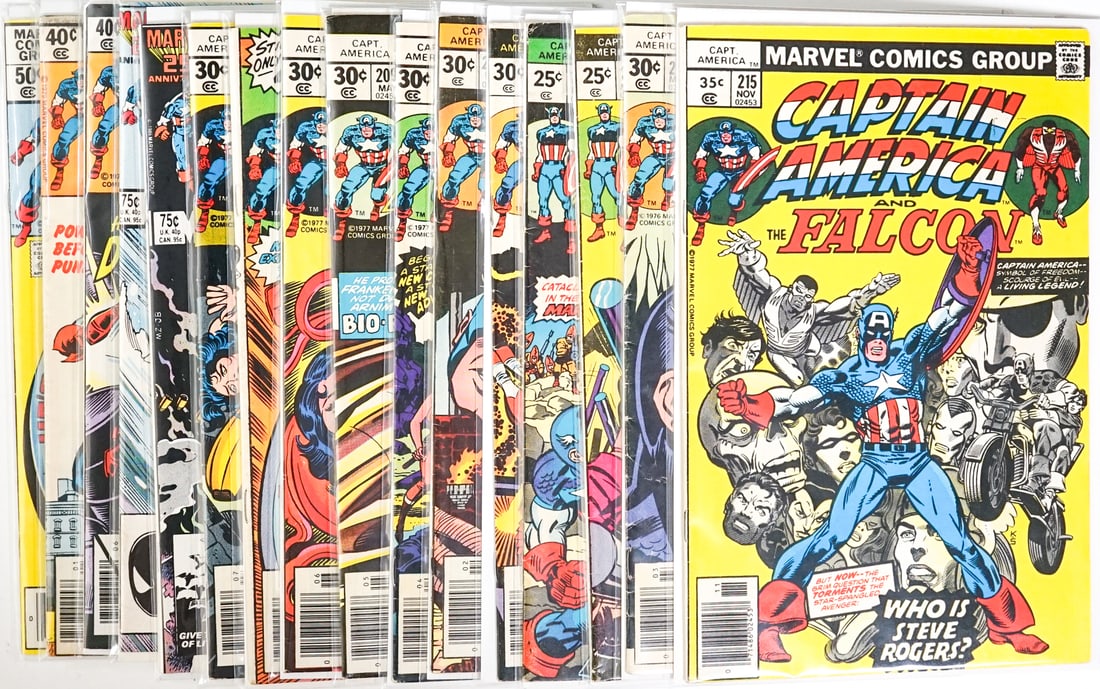 [Marvel] Captain America Comic Books (16): Mixed condition. Measures 15 x 11 x 3 inches for shipping purposes. The absence of a condition report does not imply that the lot is in perfect condition or completely free from wear and tear, imperfe